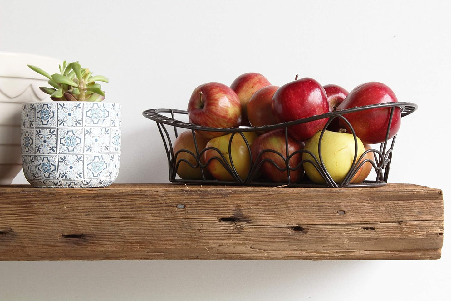Urban Legacy Reclaimed Barn Beam Deep Shelves | Deep Shelves with Brackets Included, Set of 2 | (Natural Low Profile Bracket, 48" x 11" x 3")