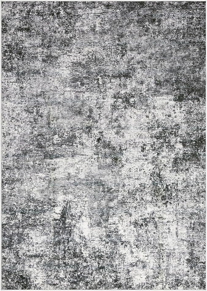 Area Rug Living Room Rugs - 5x8 Large Soft Indoor Neutral Modern Abstract Low Pile Washable Rug Carpet for Bedroom Dining Room Farmhouse Home Office - Grey