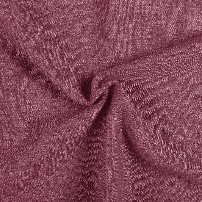 TWOPAGES 26" W x 45" L Linen Blend Cafe Curtains for Kitchen Window, Light Filtering Pinch Pleated Tier Curtains, Modern Farmhouse Half Window Curtains for Small Window, Burgundy Red, 2 Panels