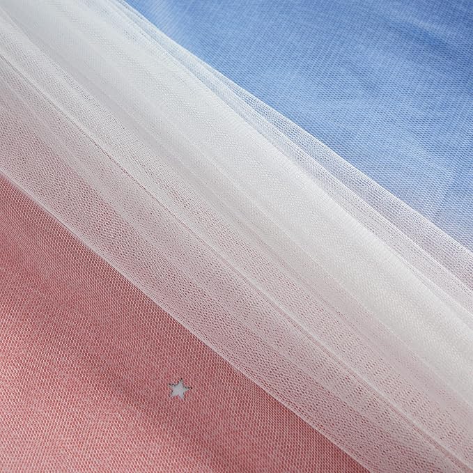 XiDi Curtains for Bedroom Decor, Rainbow PinkGreyBlue-52-54