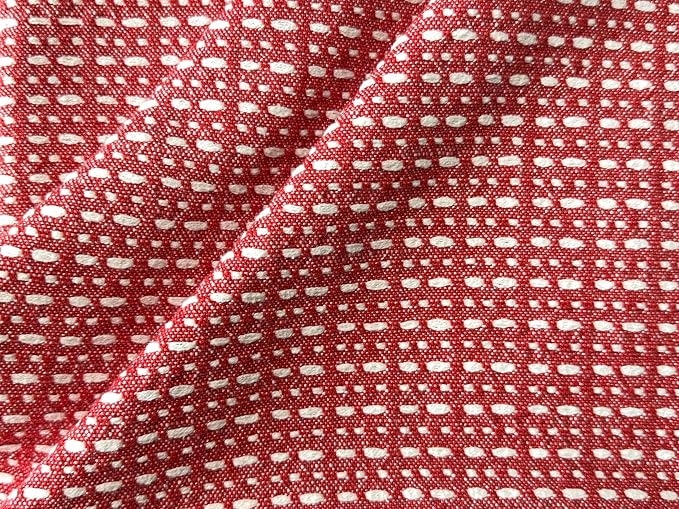 SanVia Cotton Lumbar Pillow Cover 12x20 — Handwoven Jacquard Texture, Fade-Resistant, No Pilling — Hidden Zipper, Decorative Throw Pillow Covers for Couch, Bed — Insert Not Included (Farmhouse, Red)
