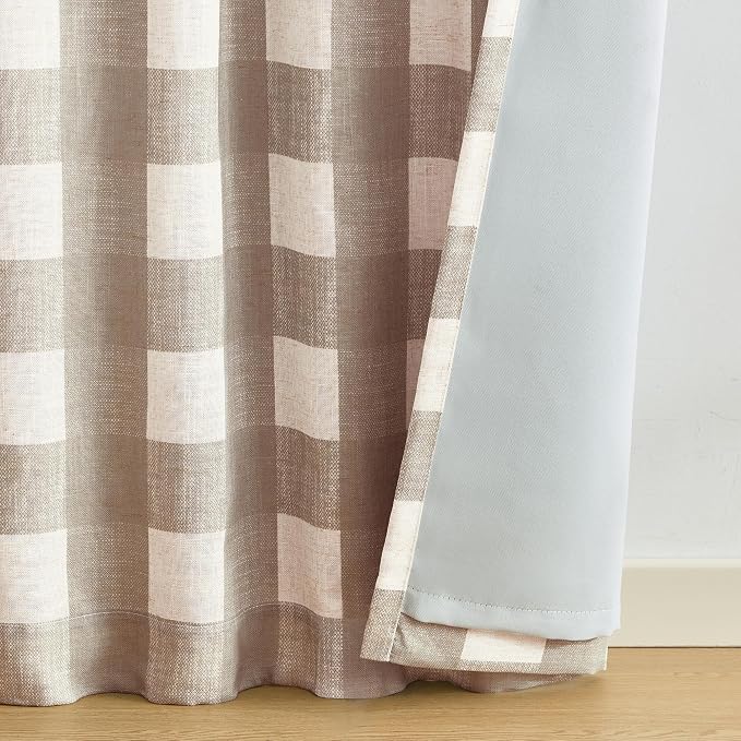 Grainger Rod Pocket Back Tab Window Curtain Panel, Linen - 52" W x 63" L