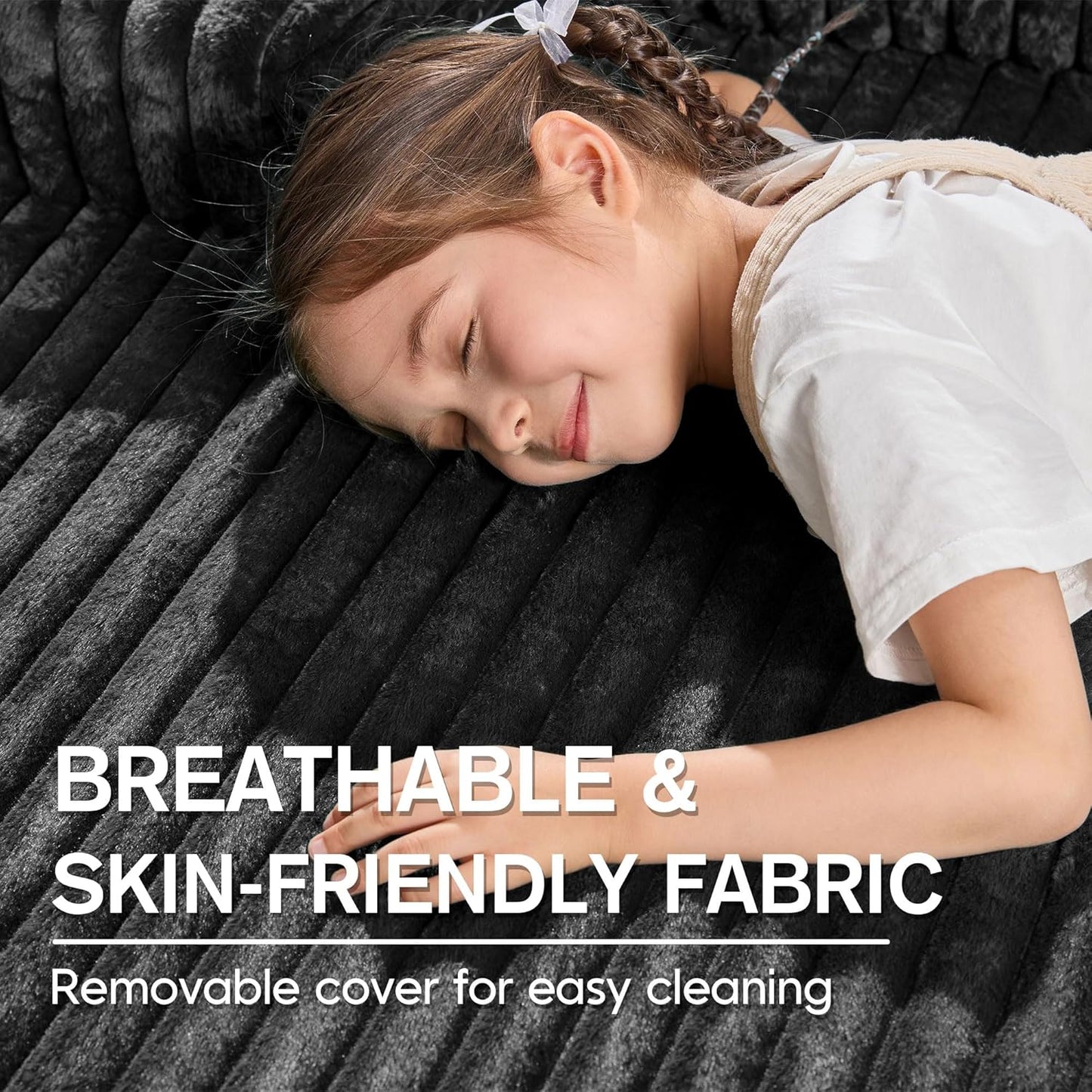 Hobestluk Modular Sectional Sofa Couches 108" L-Shape Couch 3 Seat Modular Sofa Memory Foam Sectional Couches for Living Room, Boneless Couch with Oversized Chaise (Black, Left Facing)