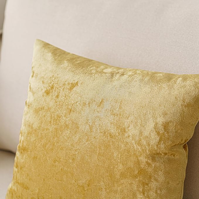 NiNi ALL Decorative Throw Pillow Covers Pack of 2, Velvet Throw Pillow Cases for Couch Pillows Cover Bedroom Living Room Outdoor Pillow Covers 22x22 Inch Gold