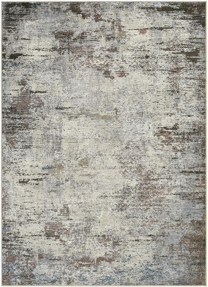 DMOYEST Area Rug Living Room Rugs - 10x12 Washable Large Soft Indoor Neutral Modern Abstract Low Pile Rug Carpet for Bedroom Dining Room Farmhouse Home Office - Brown Rust