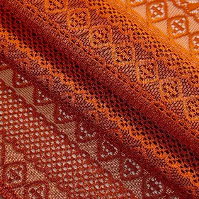 Sutuo Home Burnt Orange French Door Curtain for Glass & Sidelights, Bohemian Tassels Vintage Chic Patio Privacy Drapes for Front Door Halloween Decor, Rod Pocket 2 Panels 25" W x 40" L,Terracotta