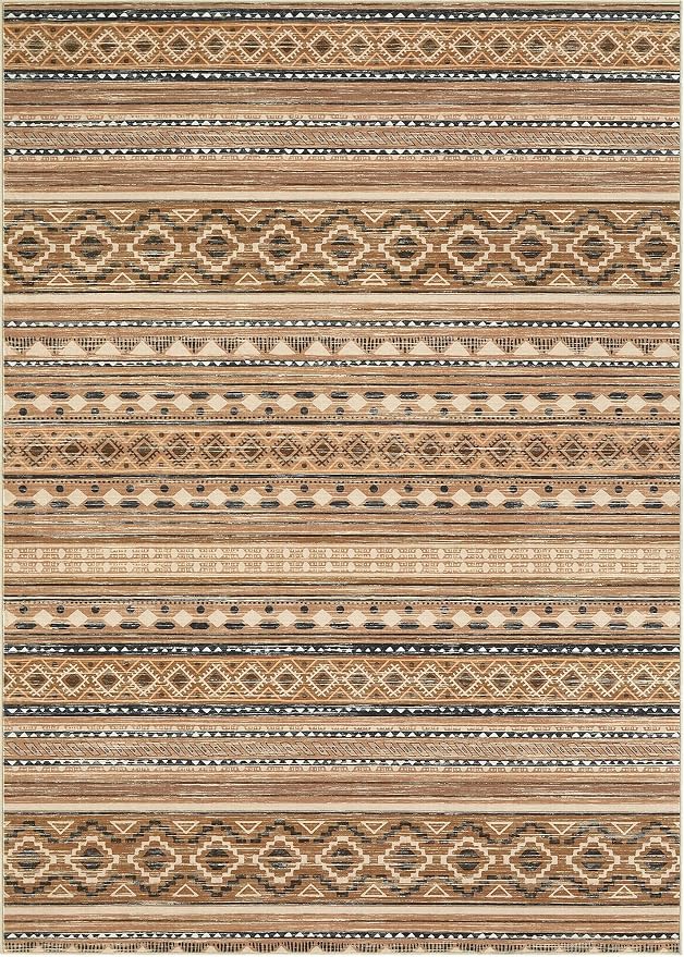 cotiled 5x8 Area Rugs Living Room Rug: Washable Boho Rugs with Non Slip Backing Large Soft Indoor Stain Resistant Carpet for Bedroom Farmhouse Dining Room Lightweight Home Decor Brown/Beige