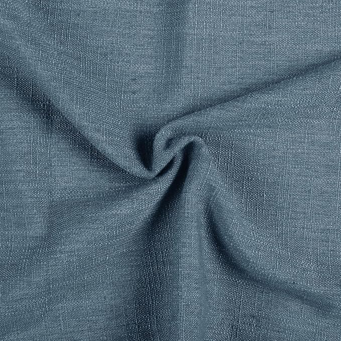 TWOPAGES 26" W x 30" L Linen Blend Cafe Curtains for Kitchen Window, Light Filtering Pinch Pleated Tier Curtains, Modern Farmhouse Half Window Curtains for Small Window, Aegean Blue, 2 Panels
