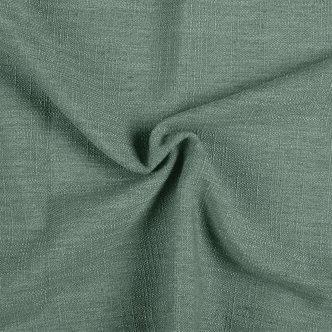 TWOPAGES 26" W x 18" L Linen Blend Cafe Curtains for Kitchen Window, Light Filtering Pinch Pleated Tier Curtains, Modern Farmhouse Half Window Curtains for Small Window, Peacock, 2 Panels