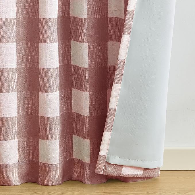 Grainger Rod Pocket Back Tab Window Curtain Panel, Red - 52" W x 63" L