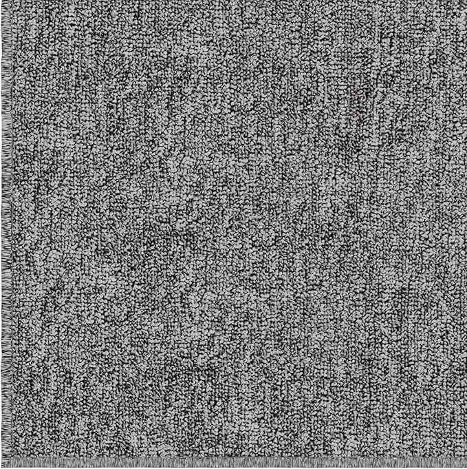 Ottomanson 6'6" x 10' Ultra-Thin Area Rug Durable Non-Slip Carpet for High-Traffic Areas - Fits Under Doors for Easy Use - Ideal for Living Room, Bedroom, Kitchen, Bathroom & Entryway, Gray