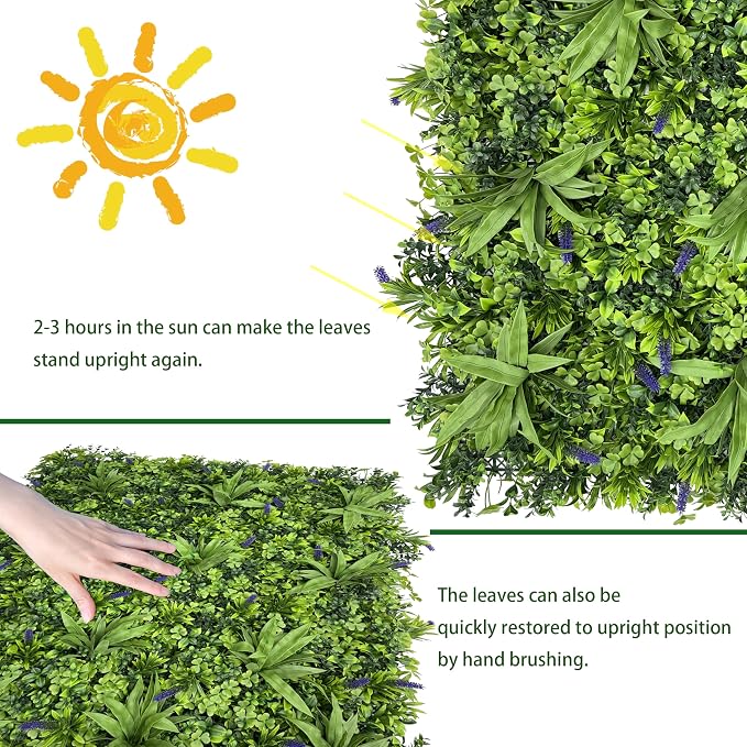 ODTORY Artificial Greenery Wall Roll: 40X120IN(33.5 sqft) UV-Anti Ivy Privacy Fence Wall Screen Faux Plant Panels Backdrop Boxwood Ivy Vine Leaf Hedge Fence for Indoor Outdoor Green Decor | UV-Anti Privacy Wall Screen, Faux Plant Panels, Boxwood Backdr...