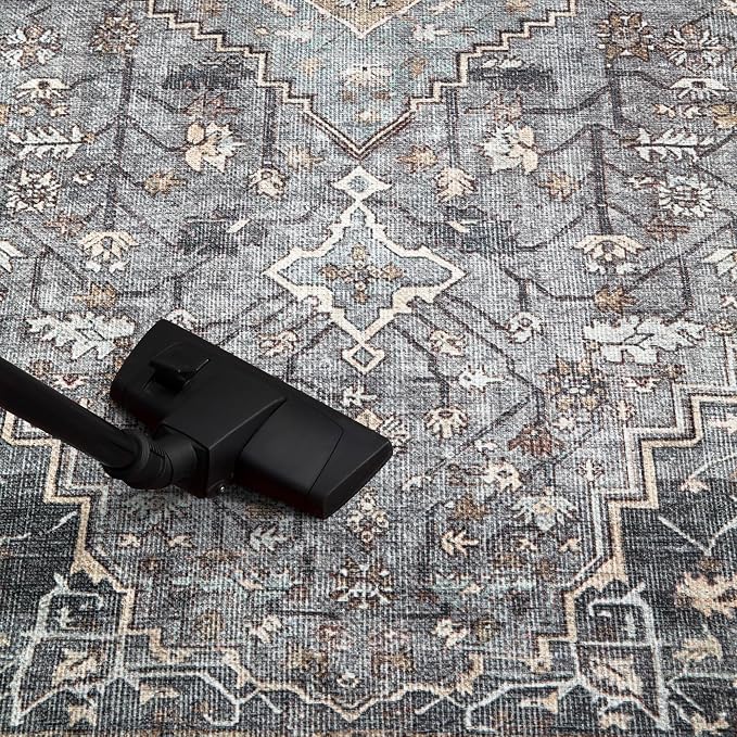 Keen Home Design 48"x72" Rug - Machine Washable Area Rug with Non-Slip Backing, Ideal for Living Room, Dining Room, Bedroom - Vintage, Easy Clean, Durable, Low Pile Rug - (4' x 6')