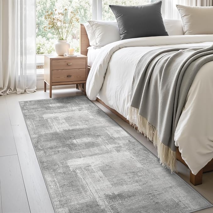 zesthome Long Hallway Runner Rugs - Washable Rug 2x10, Stain Resistant Soft Kitchen Runner, Anti Slip Backing Abstract Runner Rugs for Entrance, Bedroom, Living Room, Laundry, Stair