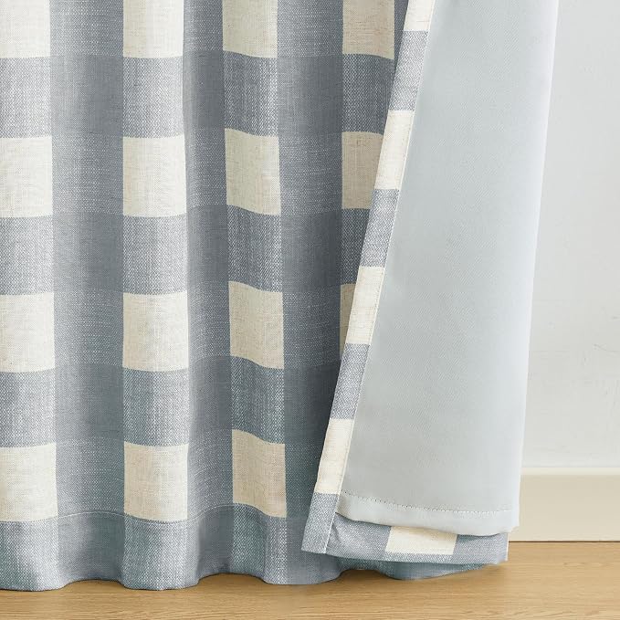 Grainger Rod Pocket Back Tab Window Curtain Panel, Chambray - 52" W x 63" L