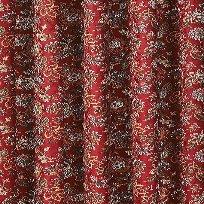 Waverly Navarra Crimson Window Panel - 100% Polyester Jacquard - 52" X 84"