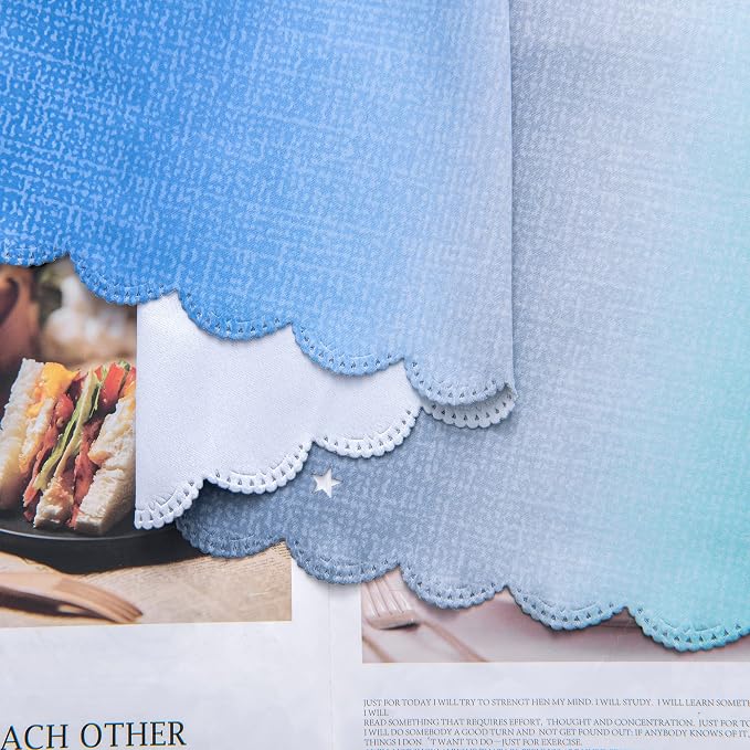 XiDi Curtains for Bedroom Decor, Rainbow BluGrenGrey-34-90