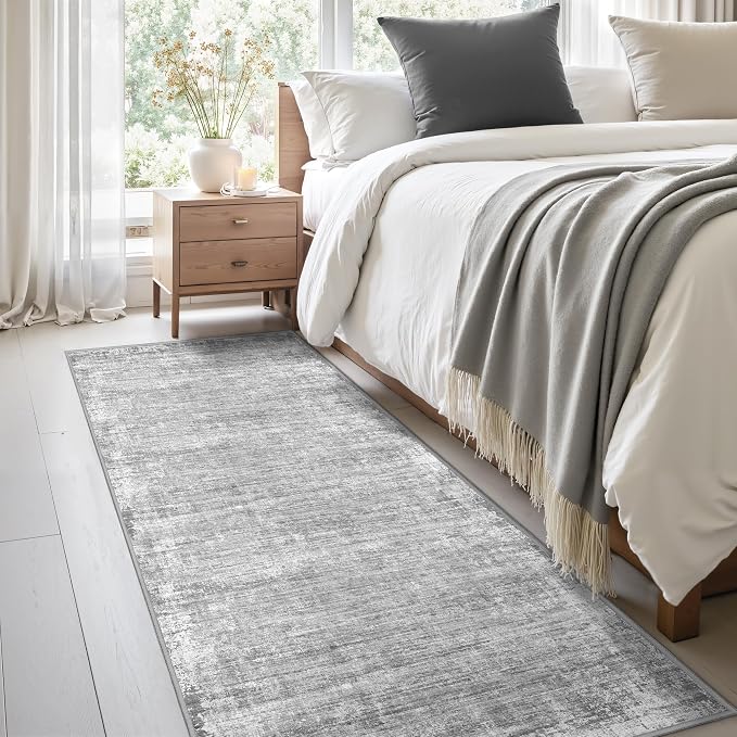 zesthome Long Hallway Runner Rugs - Washable Rug 2x10, Stain Resistant Soft Kitchen Runner, Anti Slip Backing Abstract Runner Rugs for Entrance, Bedroom, Living Room, Laundry, Stair