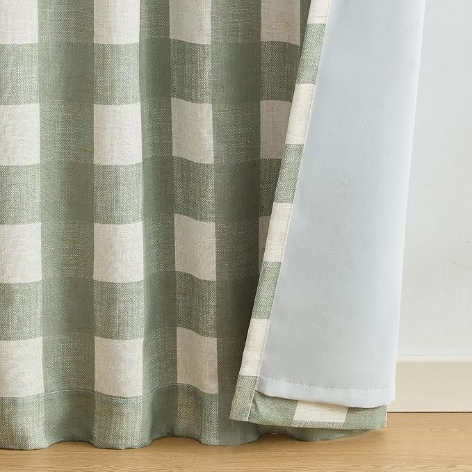 Grainger Rod Pocket Back Tab Window Curtain Panel, Sage Green - 52" W x 63" L