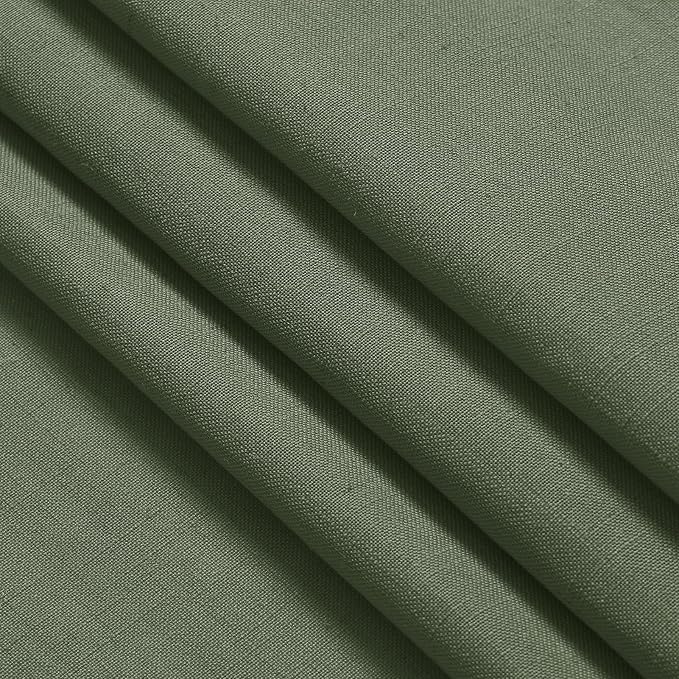 Extended Curtain Olive Green Linen Sheer Curtains for Living Room 2 Panels Set 118 Inch Length Back Tab Light Filtering & Breathability Semi Sheer Curtain Drapes for Bedroom Living Room 52x118