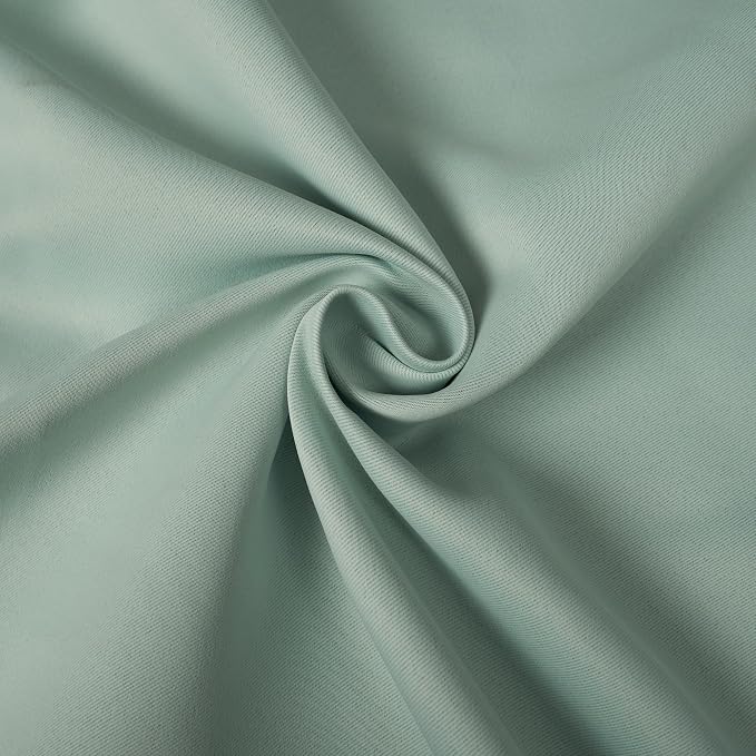 INLINAS 52 x 96 Inch Blackout Curtains with Sheer Overlay - Grommets Thermal and Noise Reduction Panels for Bedroom and Living Room Light Blocking and Energy Saving, Mint, Set of 2