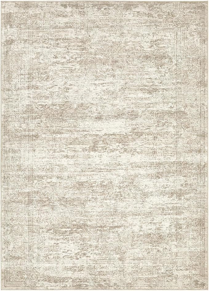 DMOYEST Area Rug Living Room Rugs - 8x10 Abstract Large Soft Indoor Washable Rug Neutral Modern Low Pile Carpet for Bedroom Dining Room Farmhouse Home Office - Vintage Beige