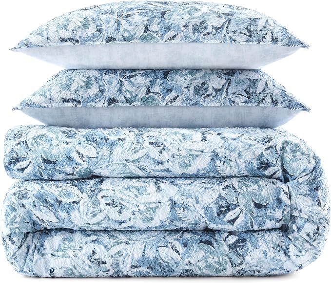 Waverly Hayden 3-Piece Microfiber Percale Comforter Set – Full Blue/Green