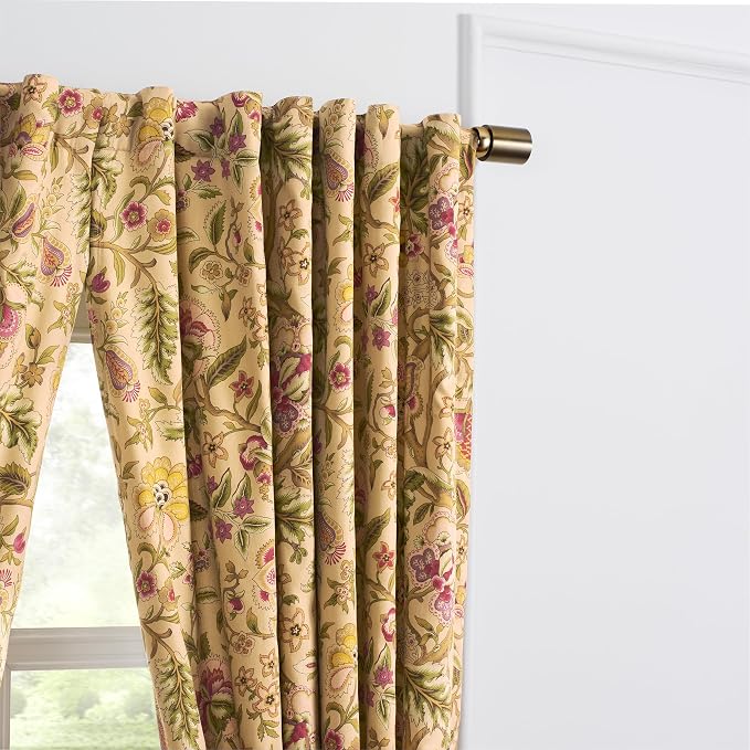 Waverly Imperial Dress Window Panel with Tie Back - Antique Design - 52" X 63"