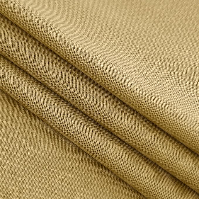 Nanspring Gold Linen Curtains 72 Inch Length for Living Room Semi Sheer Light Filtering Door Drapes 2 Panels Set for Kids Bedroom Light Filtering Back Tab Rod Pocket Modern Farmhouse Decor 52x72
