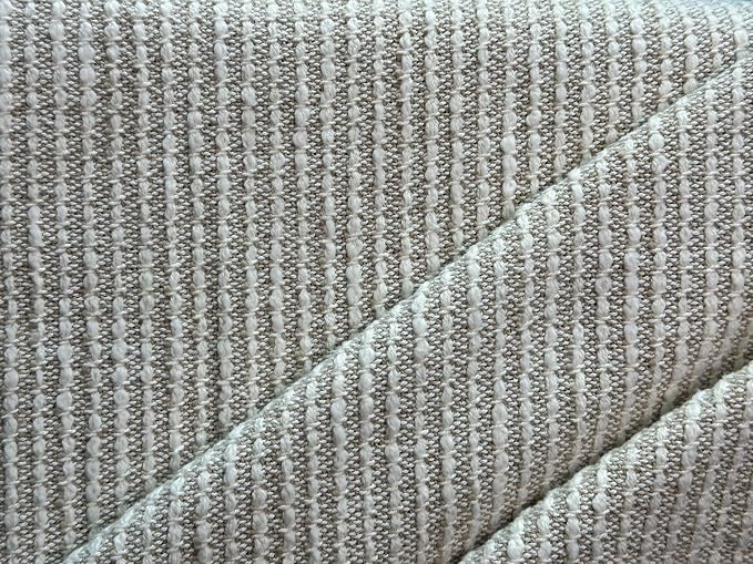 SanVia Cotton Throw Pillow Covers 20x20 – Handwoven Jacquard Texture, Fade-Resistant, No Pilling – Hidden Zipper, Decorative Cushion Cover for Sofa, Couch, Bed – Insert Not Included (Striped, Beige)