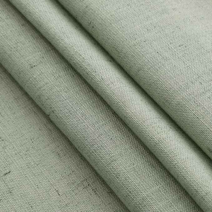 Nanspring Desert Sage Linen Curtains 72 Inch Length for Living Room Semi Sheer Light Filtering Door Drapes 2 Panels Set for Kids Bedroom Back Tab Rod Pocket Modern Farmhouse Decor 52x72