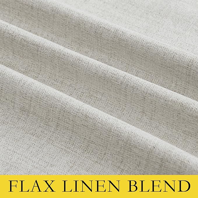 NICETOWN Snowbound Vintage Linen 100% Blackout Curtains for Living Room, Thermal Insulated Curtains 102" Long, Noise Reducing Window Treatment Drapes for Hall Room, 52" Wide Per Panel, Set of 2