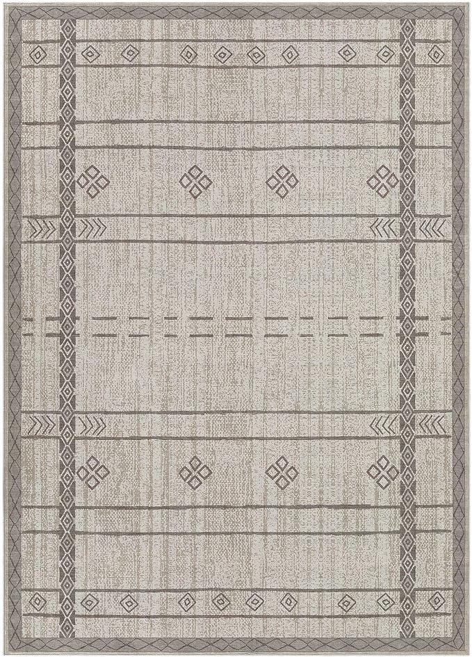 cotiled 5x7 Area Rugs Living Room Rug: Washable Boho Rugs with Non Slip Backing Large Soft Indoor Stain Resistant Carpet for Bedroom Farmhouse Dining Room Lightweight Home Decor Grey Brown