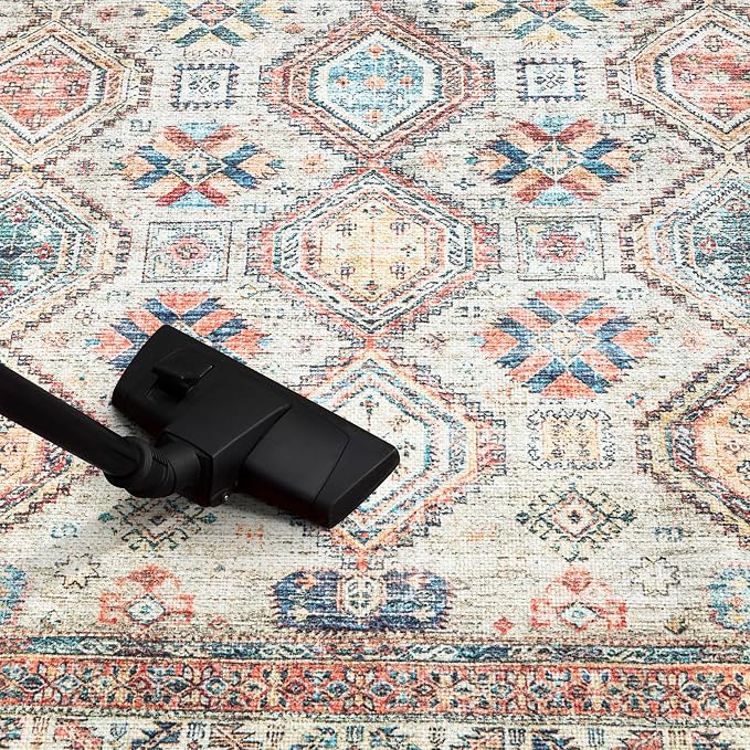 Keen Home Design 30"x144" Rug - Machine Washable Runner Rug with Non-Slip Backing, Ideal for Hallway, Entryway, Kitchen, Laundry Room - Vintage, Easy Clean, Durable, Low Pile - (2'6" x 12')