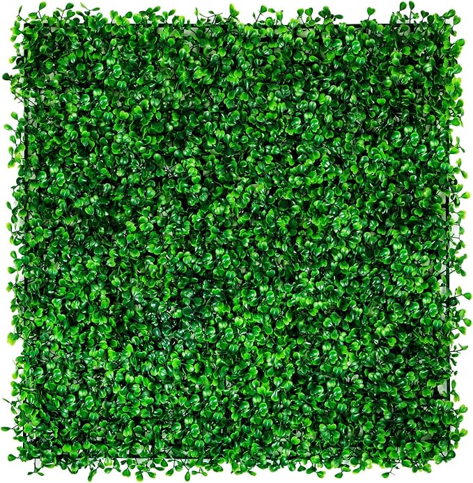 VEVOR Artificial Boxwood Panel 6pcs, 20 x 20 in 1.6 in Sun Protected Boxwood Hedge Wall Panels, Artificial Grass Backdrop Green Fake Wall for Privacy Fence Decor Indoor Outdoor Garden Backyard