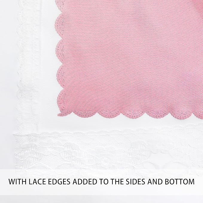 XiDi Pink Curtains for Girls Bedroom 84 Inches Long Blackout Nursery Curtains Double Layer with Sheer Overlay for Kids Toddler Princess Room Grommet Privacy Room Darkening Window Drapes 52x84 Inches