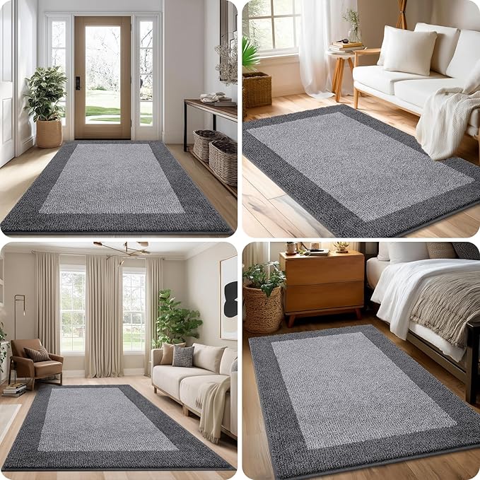 Machine Washable Runner Rug 32" x 144", Non Slip Kitchen Rug for Floor, Absorbent Entrance Rug for Hallway, Bedroom, Living Room, (Roll Packing)