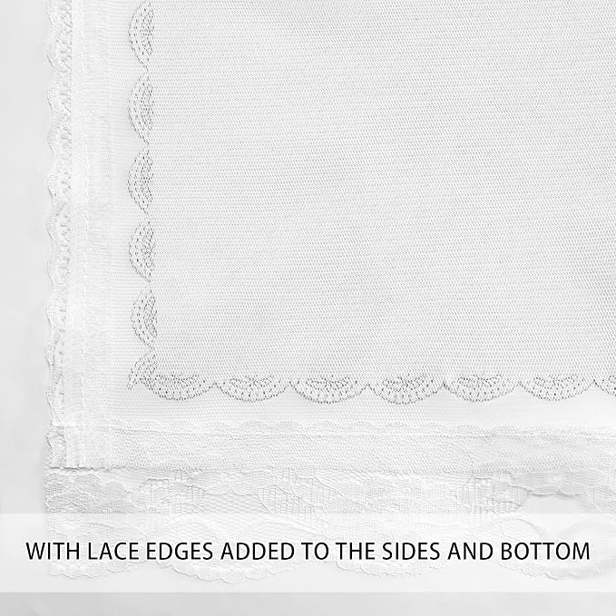 XiDi White Curtains with Sheer Overlay for Girls Bedroom 2 Panels Blackout Double Layer Curtains 54 Inches Length for Kids Princess Nursery Room Star Cut Out Grommet Small Window Drapes W34 X L54