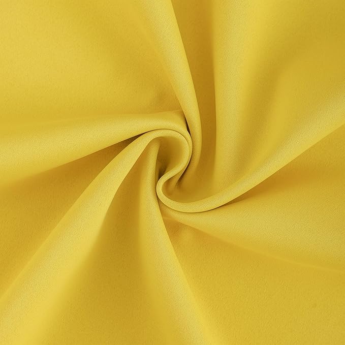 DONREN Yellow Pinch Pleated Blackout Curtains with Hooks - 94 inch Length Room Darkening Thermal Insulated Window Curtain Panels for Living Room Bedroom 2 Panel 40" Wx94 L