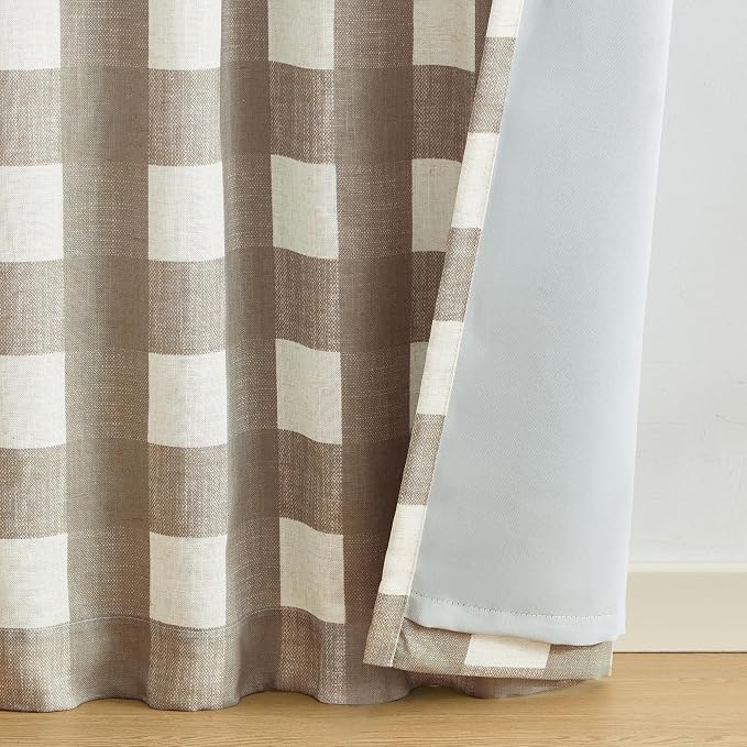 Grainger Rod Pocket Back Tab Window Curtain Panel, Espresso - 52" W x 63" L