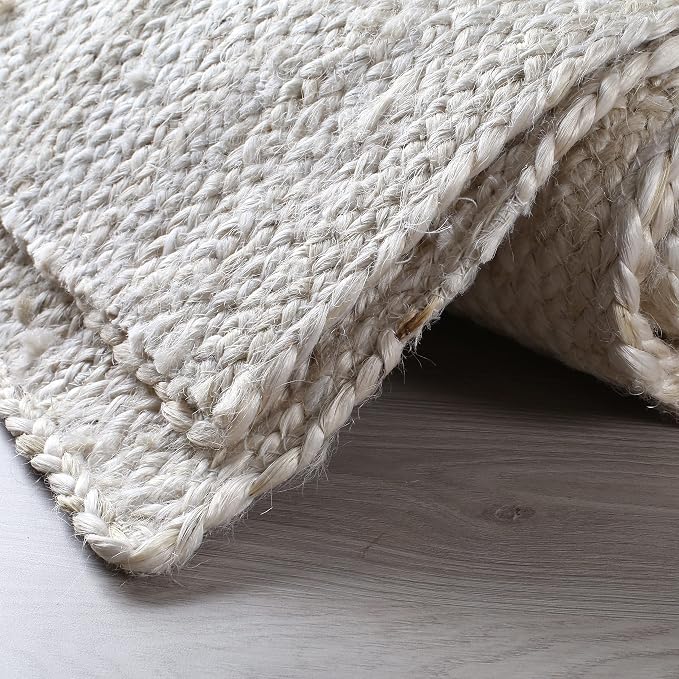 Hausattire Hand Woven Jute Braided Rug, 2'x6' – Off White, Reversible Boho Entry Area Rugs for Kitchen, Living Room I Farmhouse Indoor Outdoor Decorative Floor Rug, 24x72 Inches
