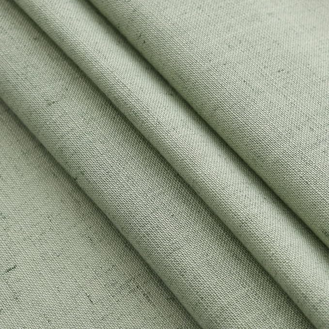 Sheer Light Sage Linen Curtains 72 Inch Length for Living Room Lightweight Door Drapes 2 Panels Set for Kids Bedroom Light Filtering Back Tab Rod Pocket Curtain for Kitchen Protect Privacy 52x72.