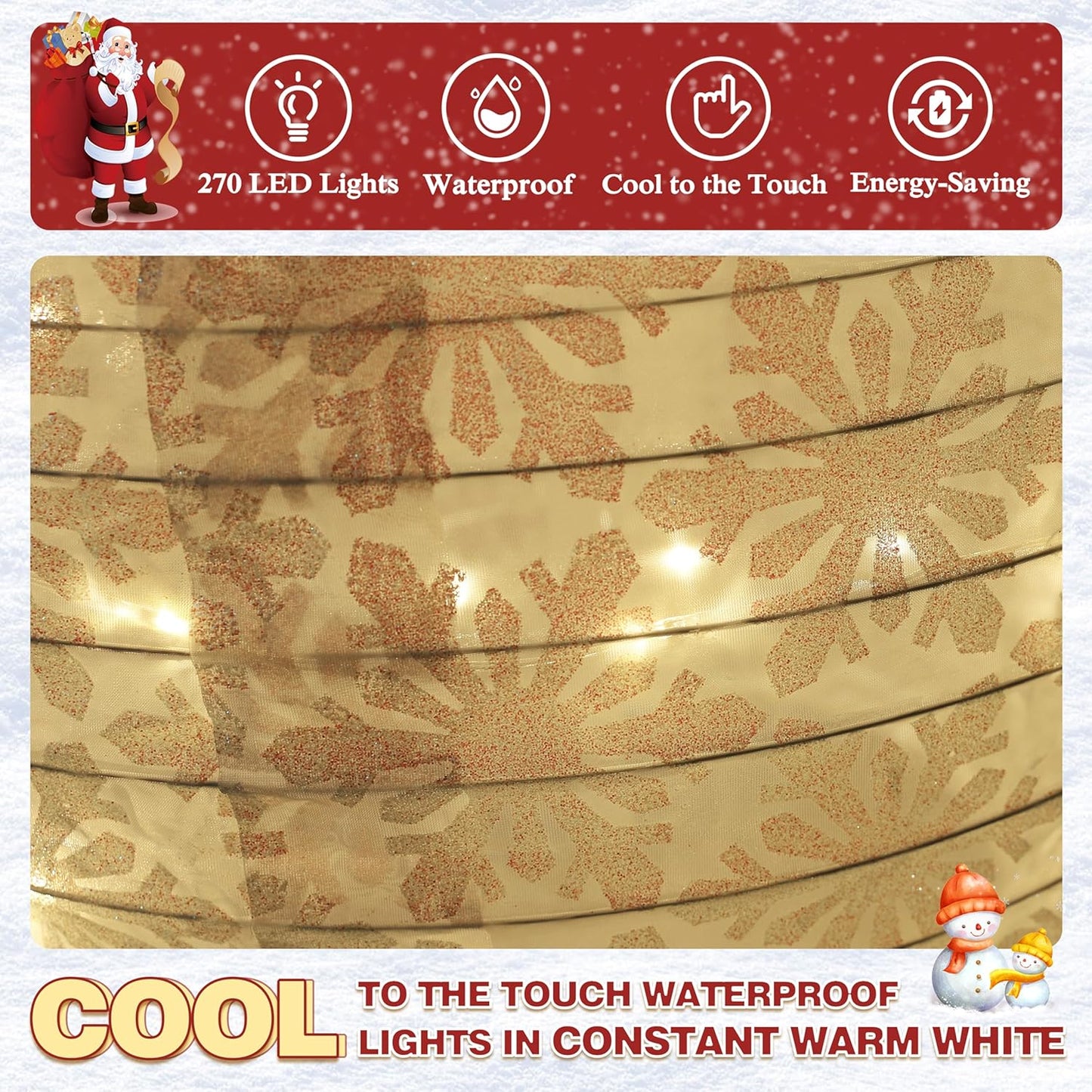 4FT Pop-Up Snowman Family, Pre-Lit Holiday Decoration Sign with 270 LED Lights, Customized Placement Holiday Display for Indoor, Outdoor