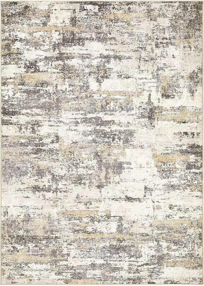 Area Rugs 5x8 Living Room: Washable Large Abstract Modern Neutral Soft Rug Stain Resistant Non-Slip Backing Carpet for Bedroom Dining Room Indoor Nursery Dorm Home Office Decor - Gold Brown
