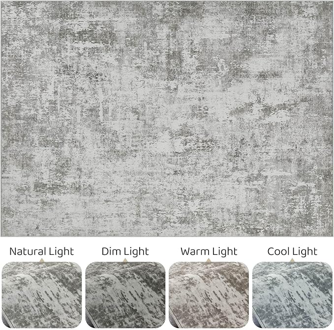Area Rugs 9x12 Living Room: Washable Large Abstract Neutral Modern Soft Rugs Stain Resistant Indoor Floor Non-Slip Accent Carpet for Bedroom Nursery Playroom Office Dining Room Home Decor- Greige