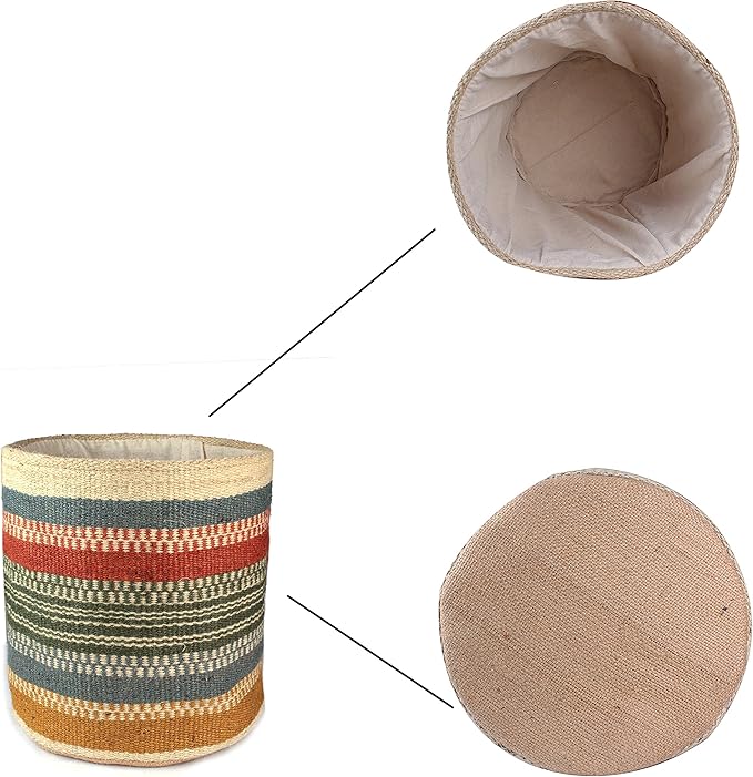 Planter Basket Modern Woven Basket for 10" Flower Pot Floor Indoor Planters, 12” x 12” Storage Organizer Basket Rustic Home Decor, Boho Chic Storage Earth-Friendly Cotton ECO-Twist Planter