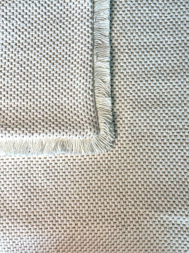 SanVia Cotton Throw Pillow Covers 20x20 – Handwoven Jacquard Texture, Fade-Resistant, No Pilling – Hidden Zipper, Decorative Cushion Cover for Sofa, Couch, Bed – Insert Not Included (Farmhouse, White)