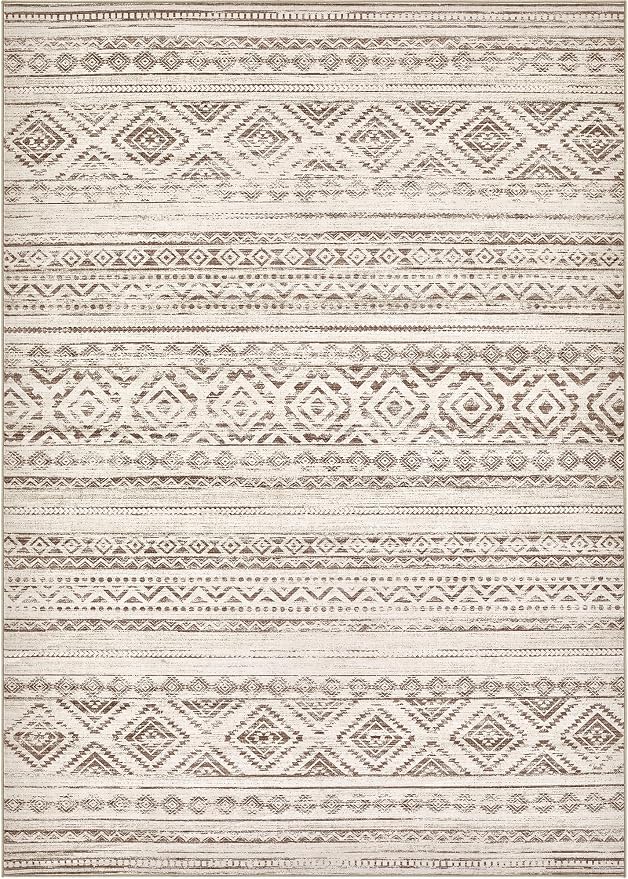 cotiled 6x9 Area Rugs Living Room Rug: Washable Boho Rugs with Non Slip Backing Large Soft Indoor Stain Resistant Carpet for Bedroom Farmhouse Dining Room Lightweight Home Decor Dark Brown