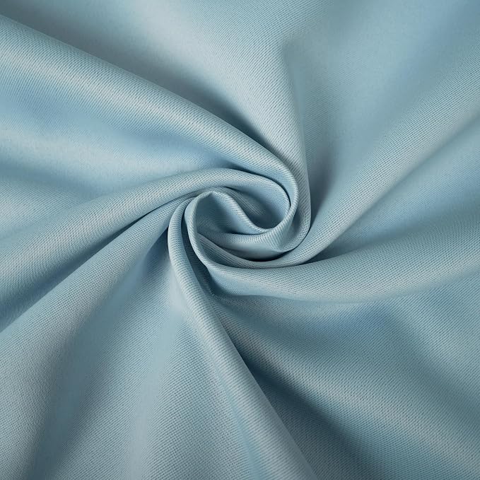 INLINAS Sky Blue Blackout Curtains with Sheer Overlay - Grommets Thermal and Noise Reduction Panels for Bedroom and Living Room Light Blocking and Energy Saving, 52 x 63 Inch, Set of 2