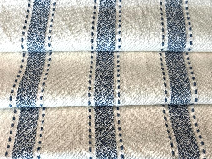 SanVia Cotton Throw Pillow Covers 20x20 – Handwoven Jacquard Texture, Fade-Resistant, No Pilling – Hidden Zipper, Decorative Cushion Cover for Sofa, Couch, Bed – Insert Not Included (Striped, White)